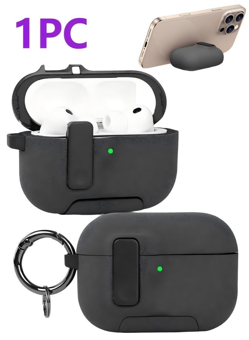 حافظة حماية عصرية وقابلة للقفل لسماعات AirPods Pro 3، توفر حماية قوية مع قفل آمن، مصممة خصيصًا لعلبة شحن سماعات Apple AirPods الجيل الثالث (رمادي). - Image 1